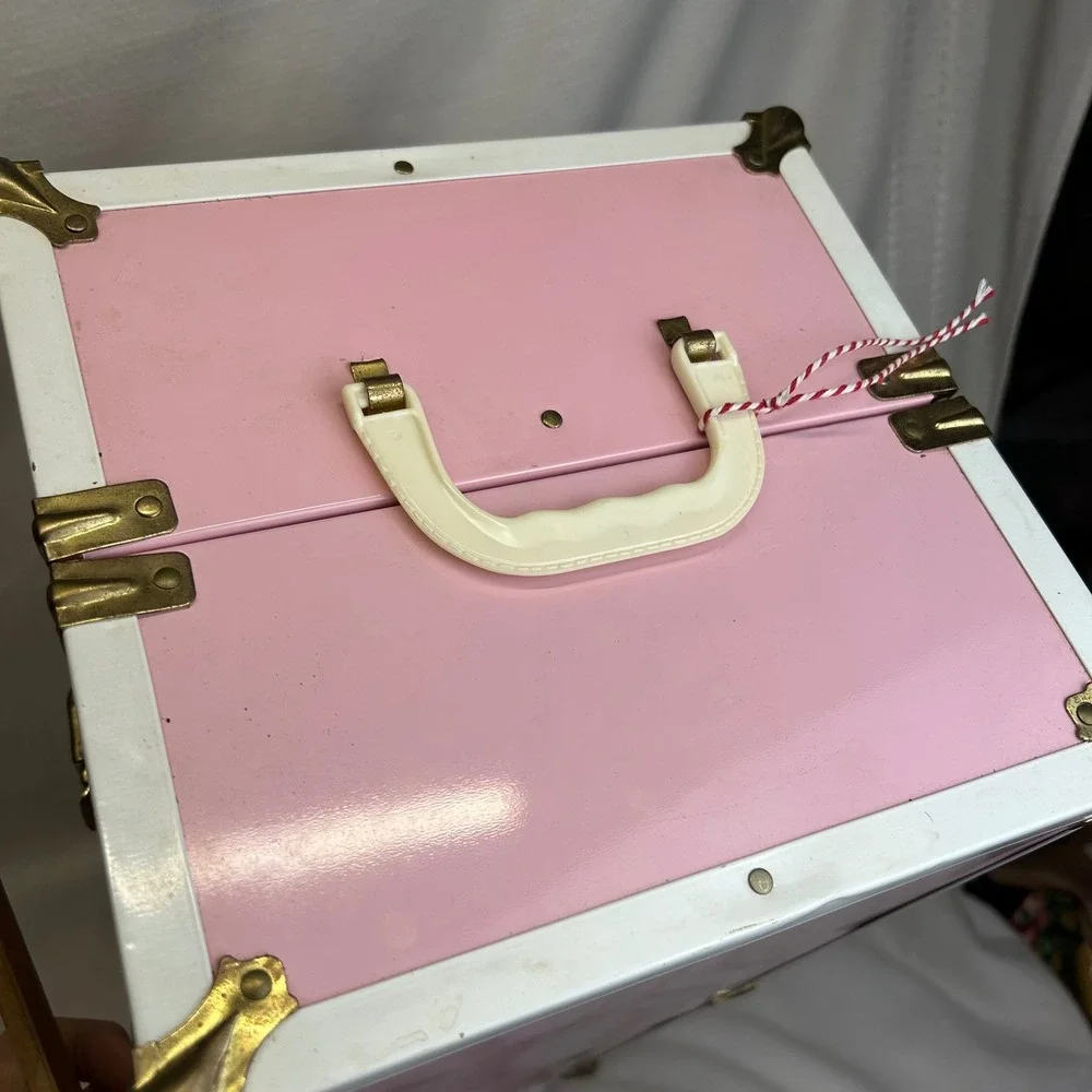 American Girl Collection Pink Doll Trunk Wardrobe Storage Case Vintage Style